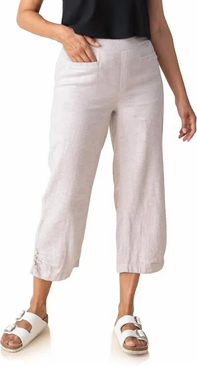 Habitat Pleat Capri Pant In Oatmeal In White