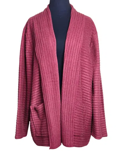 Habitat Pleated Fleece Shawl Collar Jacket In Cranberry In Pink