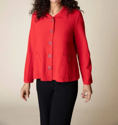 Habitat Pucker Weave Statement Jacket In Red