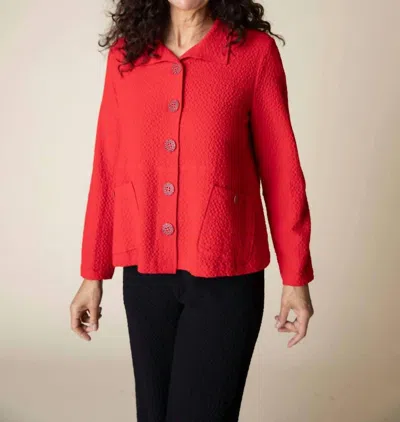 Habitat Pucker Weave Statement Jacket In Red