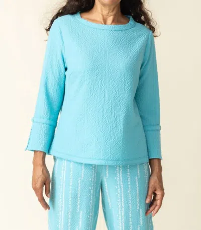 Habitat Pucker Weave Top In Light Blue