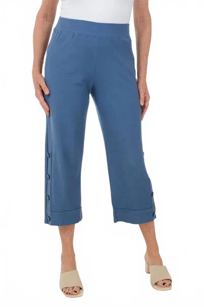 Habitat Pull On Pants With Button Hem Accent In Marine In Blue