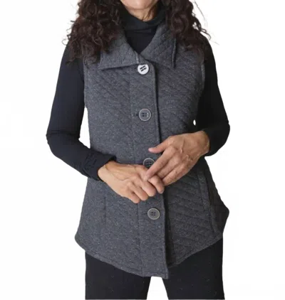 Habitat Quilted Knit Vest In Black In Blue