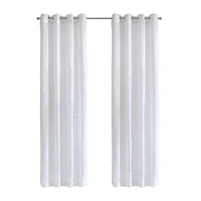 Habitat Regina Grommet Top Sheer Single Curtain Panel In White