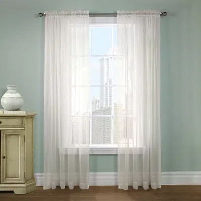 Habitat Rhapsody Voile Rod Pocket Sheer Single Curtain Panel In White