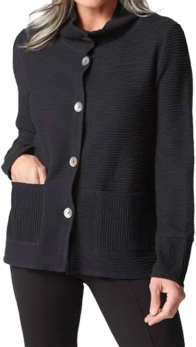 Habitat Ripple Effect Easy Long Sleeve Cardigan In Black