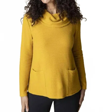 Habitat Ripple Effect Pocket Cowl Top In Honey In Gold