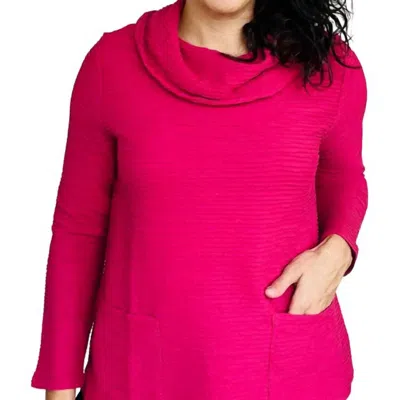 Habitat Ripple Effect Pocket Cowl Top In Merlot In Pink