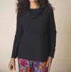 Habitat Ripple Effect Pocket Cowl Neck Sweater In Black In Black