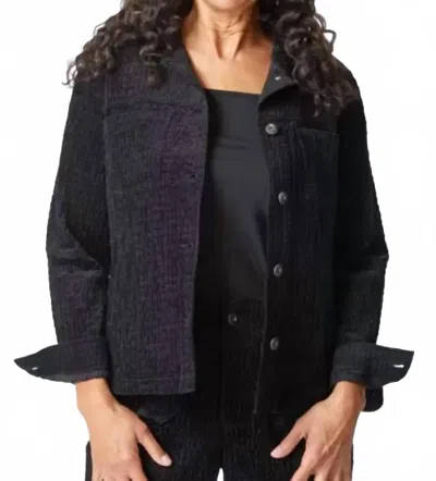 Habitat Rustic Stretch Corduroy Boyfriend Jacket In Black In Blue