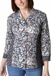 Habitat Rustling Leaves Princess Seamed Shirt In Driftwood In Multi
