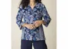 Shop Habitat Rustling Leaves Princess Seamed Shirt In Navy In Blue