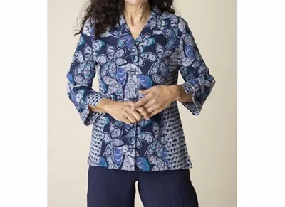 Habitat Rustling Leaves Princess Seamed Shirt In Navy In Blue