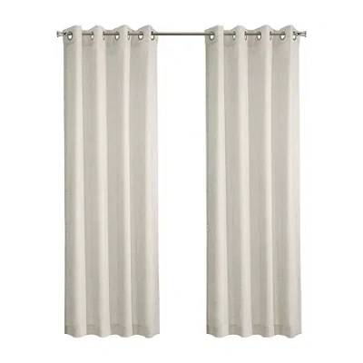 Habitat Samuelson Grommet Top Light-filtering Single Curtain Panel In White