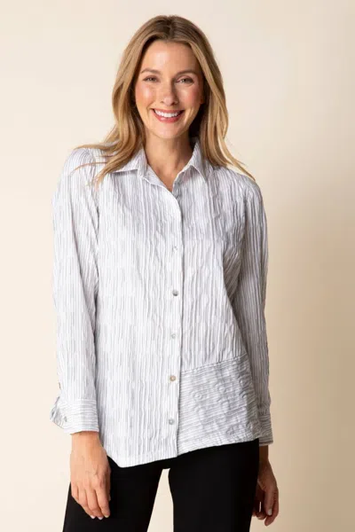 Habitat Santorini Stripe Selene Button Down Shirt In White