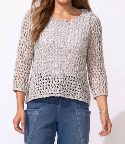 Habitat Seasalt Knit Easy Pullover Top In Gray In Animal Print