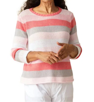 Habitat Seaside Stripe Pullover In Carnation In Red