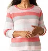 Habitat Seaside Stripe Pullover In Carnation In Red