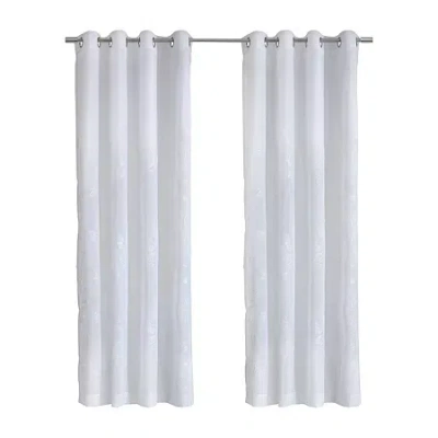 Habitat Selina Grommet Top Sheer Single Curtain Panel In White