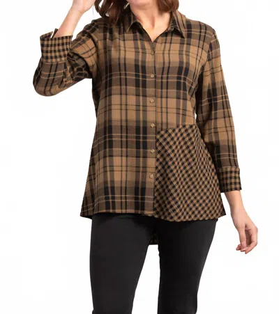 Habitat Shaped Shirt Plaid In Fawn In Brown
