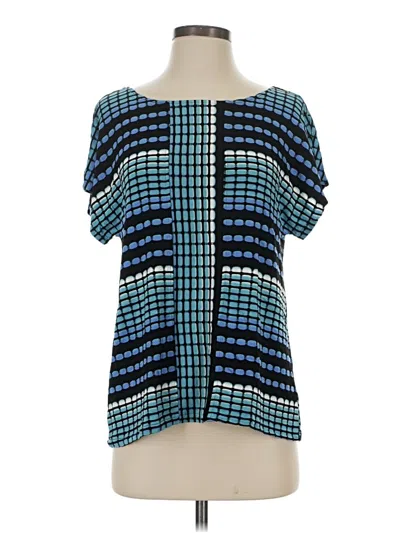 Pre-owned Habitat Short Sleeve Blouse In Blue