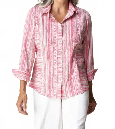 Habitat St. Tropez Stripe Favorite Shirt In Coral In Multi