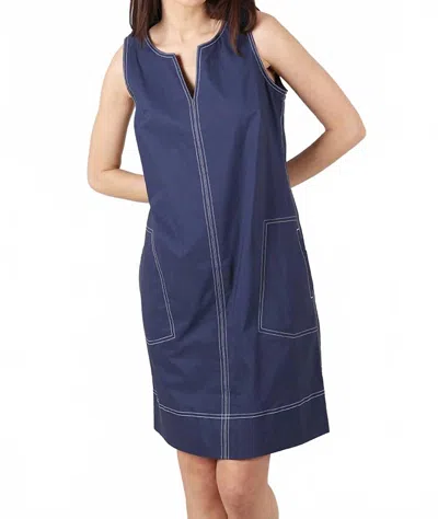 Habitat Sleeveless V Neck Shift Dress In Navy In Blue