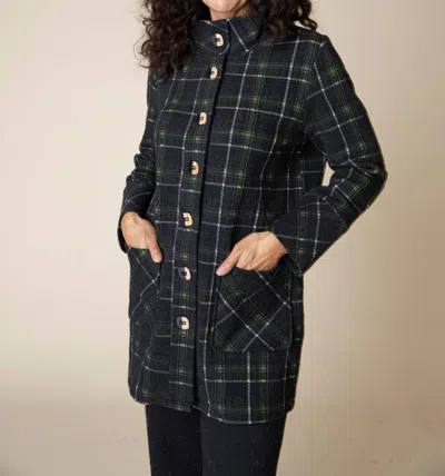 Habitat Speckle Knit Plaid Car Coat In Green