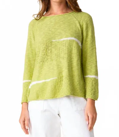 Habitat Spring Speckle Boatneck Pullover Top In Leaf In Green