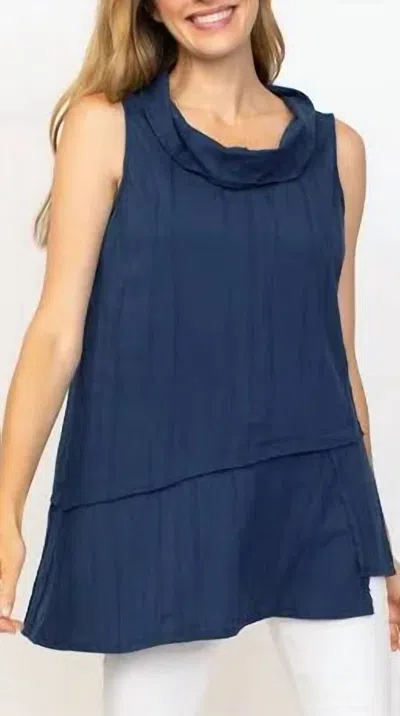 Habitat Stepped Hem Cowl Top In Navy In Blue