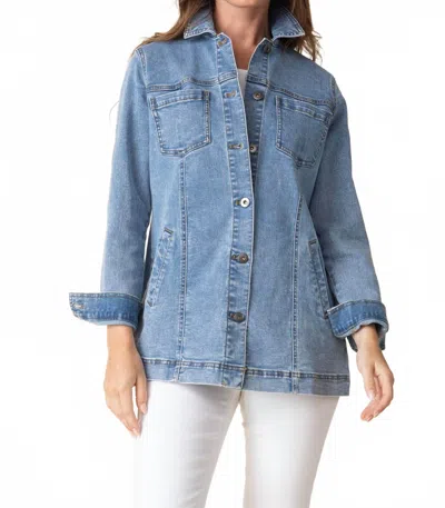 Habitat Stretch Denim Boyfriend Jacket In Light Denim In Blue