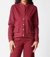 Habitat Stretch Denim Cargo Jacket In Wine In Red