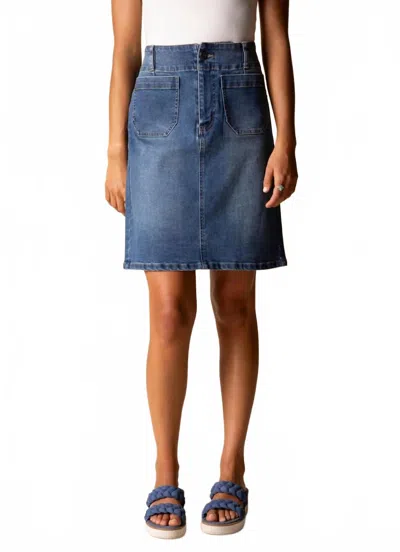 Habitat Stretch Denim Straight Skirt In Medium Wash In Blue