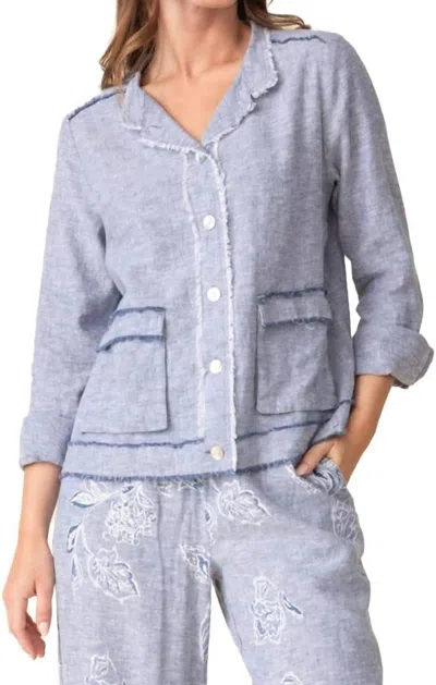 Habitat Summer Breeze Fringe Jacket In Indigo In Blue