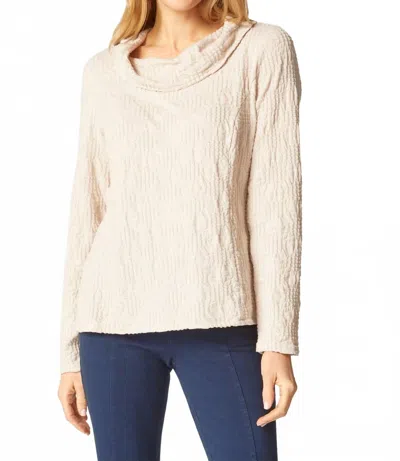 Habitat Sunburst Knit Cowl Seamed Tee In Dove In Brown