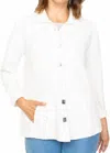 Habitat Sunwashed Jacquard Button Front Tunic In Soft White In White