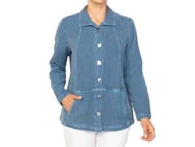 Habitat Sunwashed Jacquard Button Front Tunic In Twilight