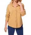 Habitat Terry Button Front Shacket In Honey In Brown