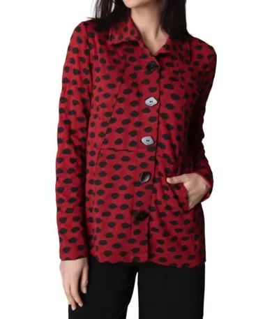 Habitat Textured Dot Seamed Pocket Jacket In Apple In Red