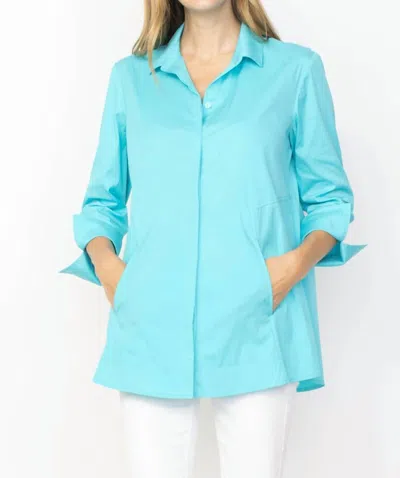 Habitat The "one" Hidden Placket Shirt In Seaglass In Blue