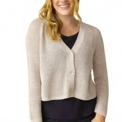 Habitat To Live In Coastal Crochet Cardigan In Oatmeal In White