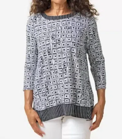 Habitat Travel Mix Pleat Back Tunic Top In Black/grey In Multi