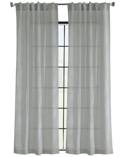 Habitat Trenton Faux Linen Dual Header Printed Curtain Panel In Grey