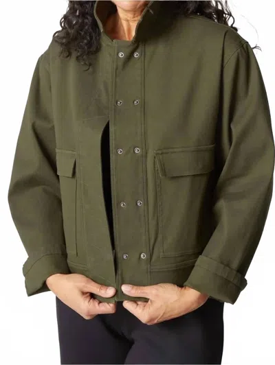 Habitat Ultra Stretch Twill Cargo Jacket In Forest In Green