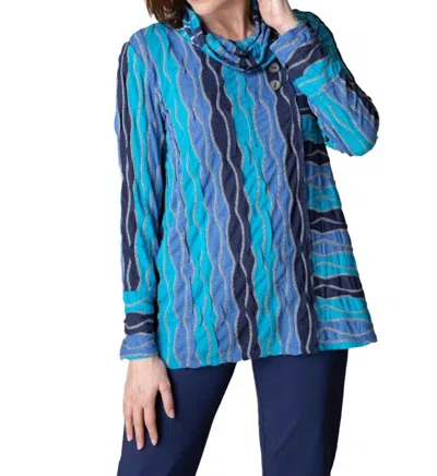 Habitat Upstream Seamed Cowl Tunic Top In Cobalt In Blue