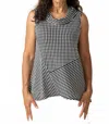 Habitat Uptown Stripe Drape Neck Swing Tee In Black In Black