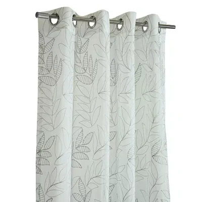 Habitat Valentina Grommet Top Sheer Single Curtain Panel In Gray