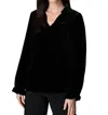 Habitat Velvet Flounce Collar Pullover In Black In Black