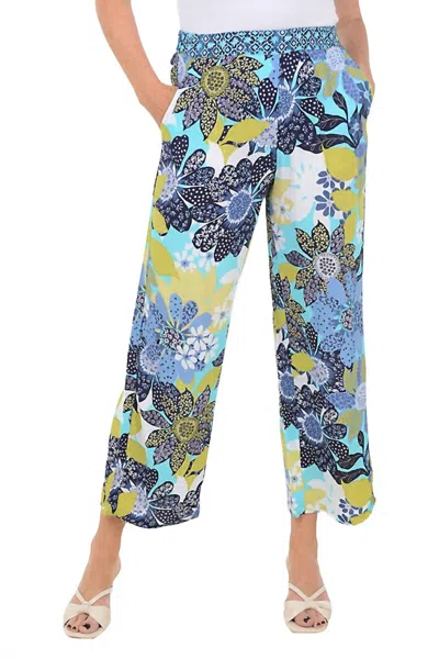 Habitat Vintage Mixed Print Flood Pants In Lake In Multi