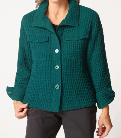 Habitat Washed Honeycomb Shacket In Teal In Green